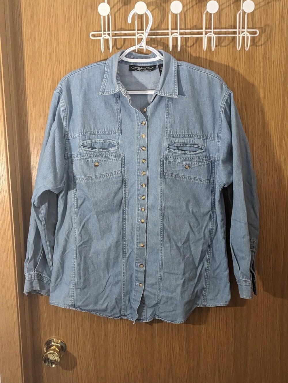 Vintage 90s Chelsea Studio Denim Button-down Shirt Sz M